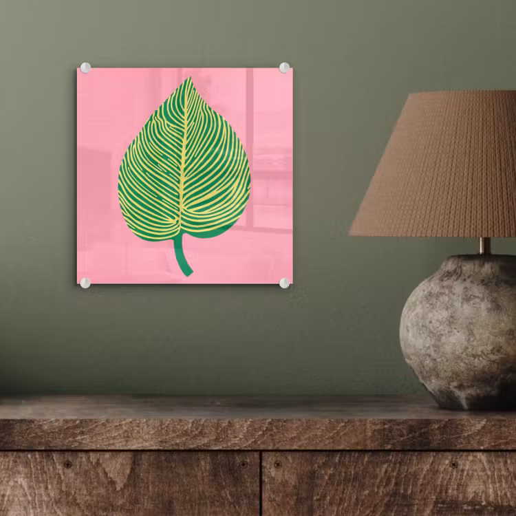 Illustratie - Blad - Minimalistisch - Groen plexiglas 5mm klein -sfeer3