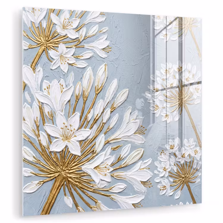 Illustratie - Bloemen - Blauw plexiglas 5mm klein -zzzproduct_nieuw