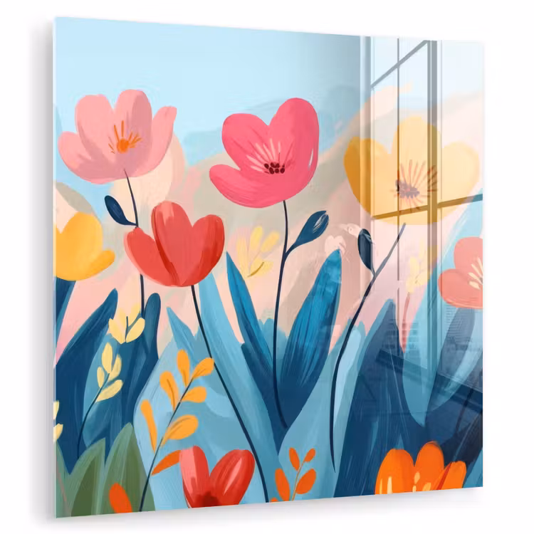 Illustratie - Bloemen - Kleurrijk plexiglas 5mm klein -zzzproduct_nieuw