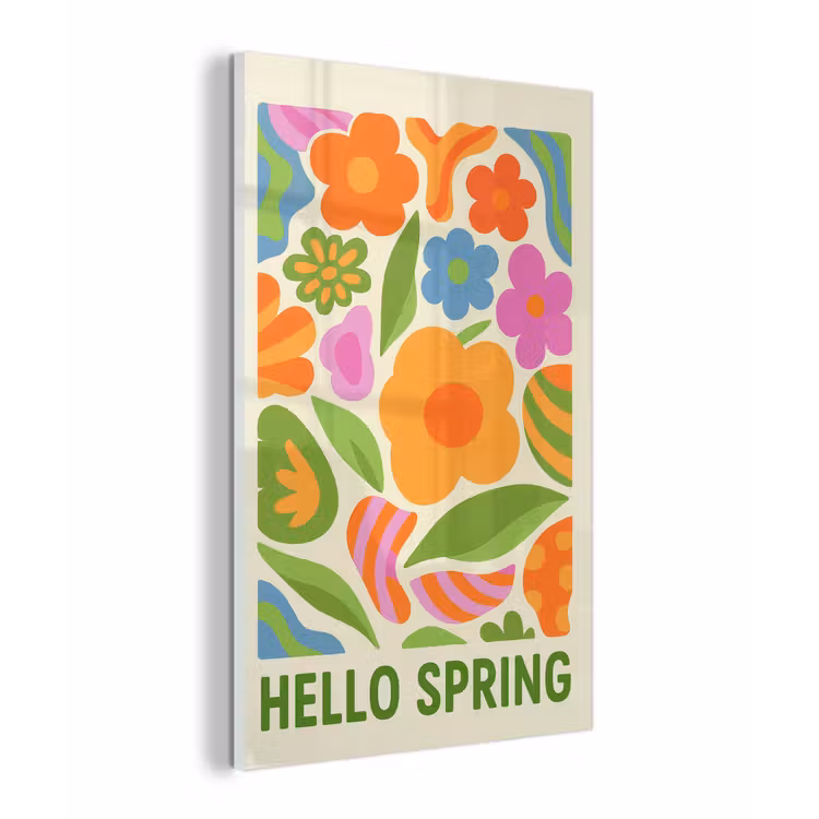 Illustratie - Bloemen - Quote - Kleurrijk plexiglas 5mm klein -z3d