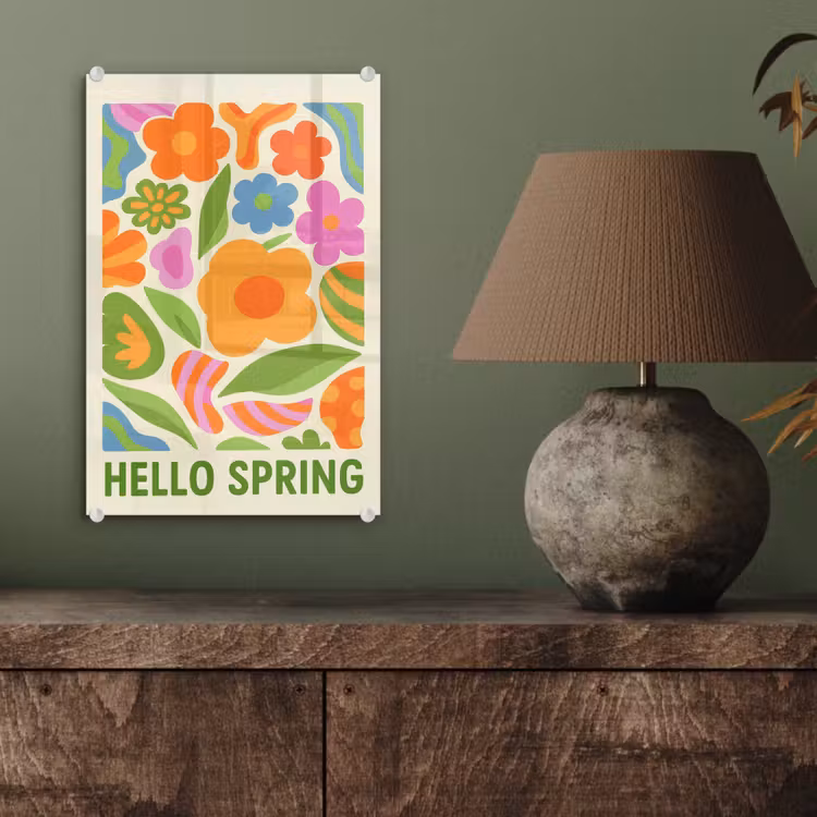 Illustratie - Bloemen - Quote - Kleurrijk plexiglas 5mm klein -sfeer3