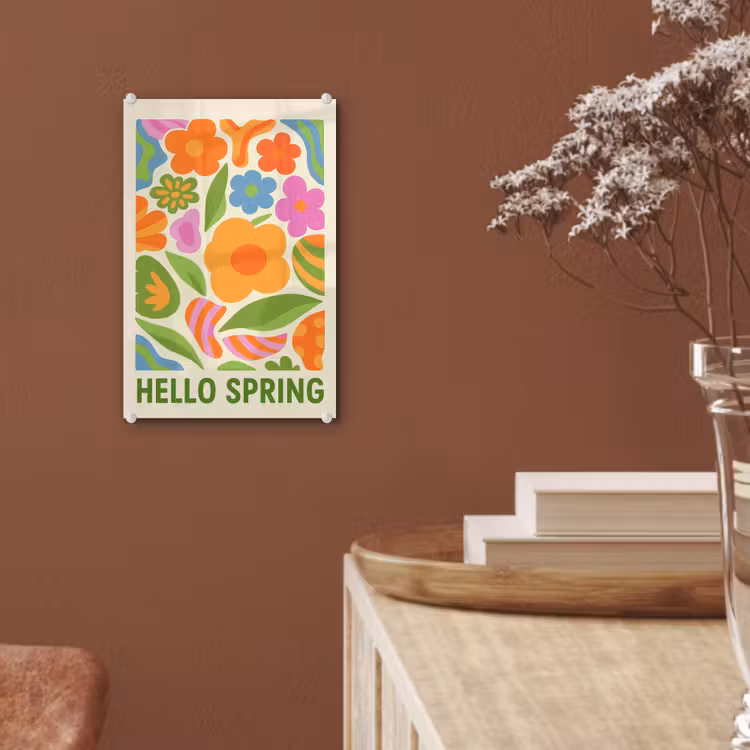 Illustratie - Bloemen - Quote - Kleurrijk plexiglas 5mm klein -sfeer5