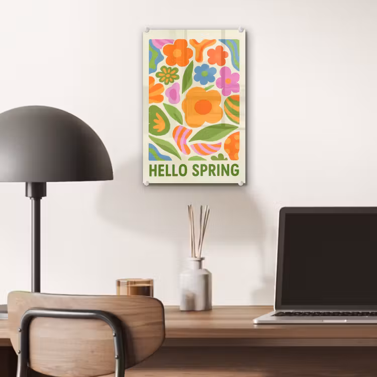 Illustratie - Bloemen - Quote - Kleurrijk plexiglas 5mm klein -sfeer6