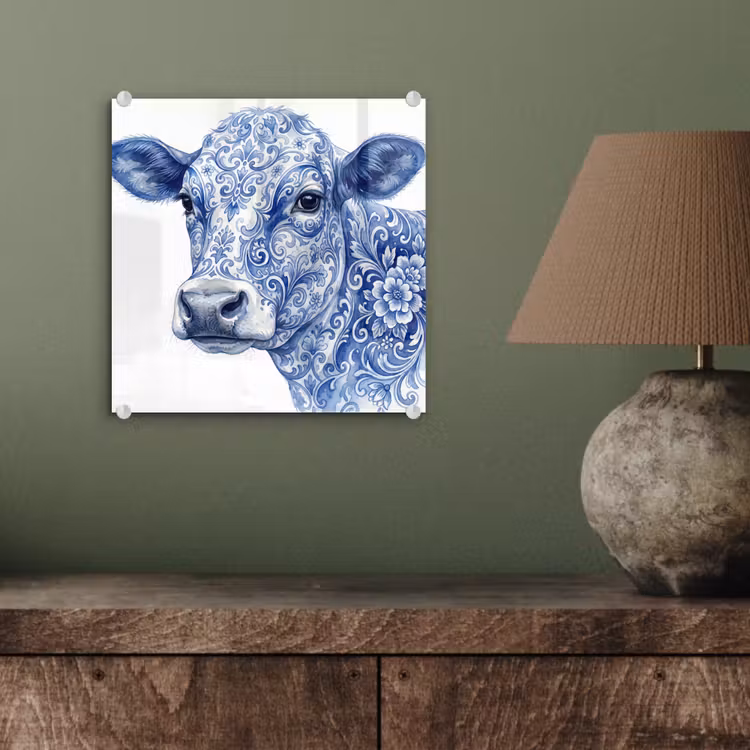 Illustratie - Koe - Blauw plexiglas 5mm klein -sfeer3