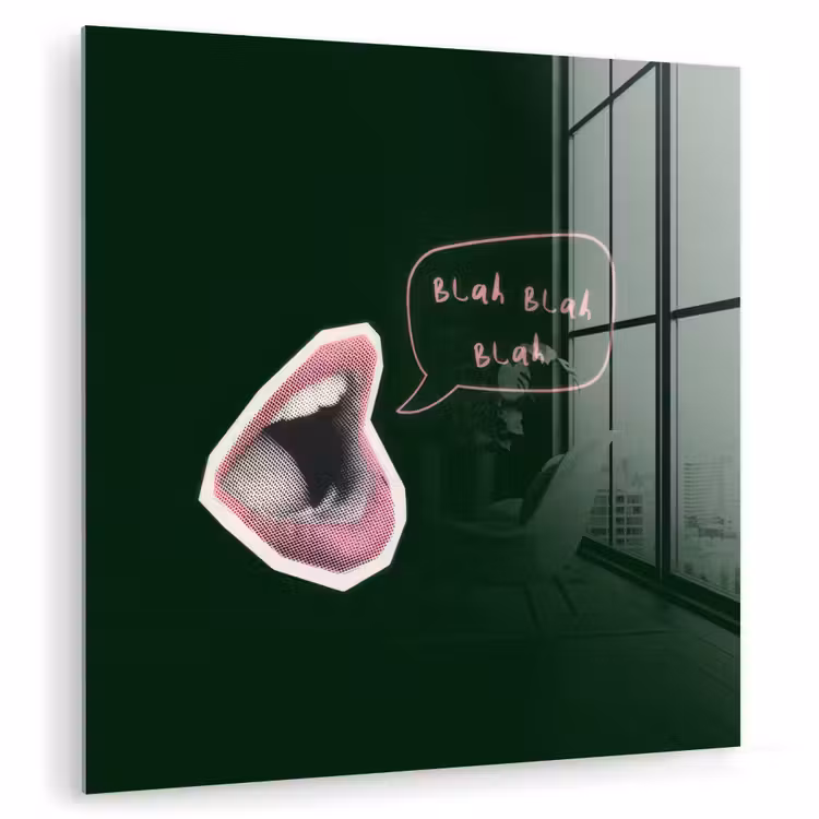 Illustratie - Mond - Donkergroen - Tekstwolkje plexiglas 5mm klein -zzzproduct_nieuw