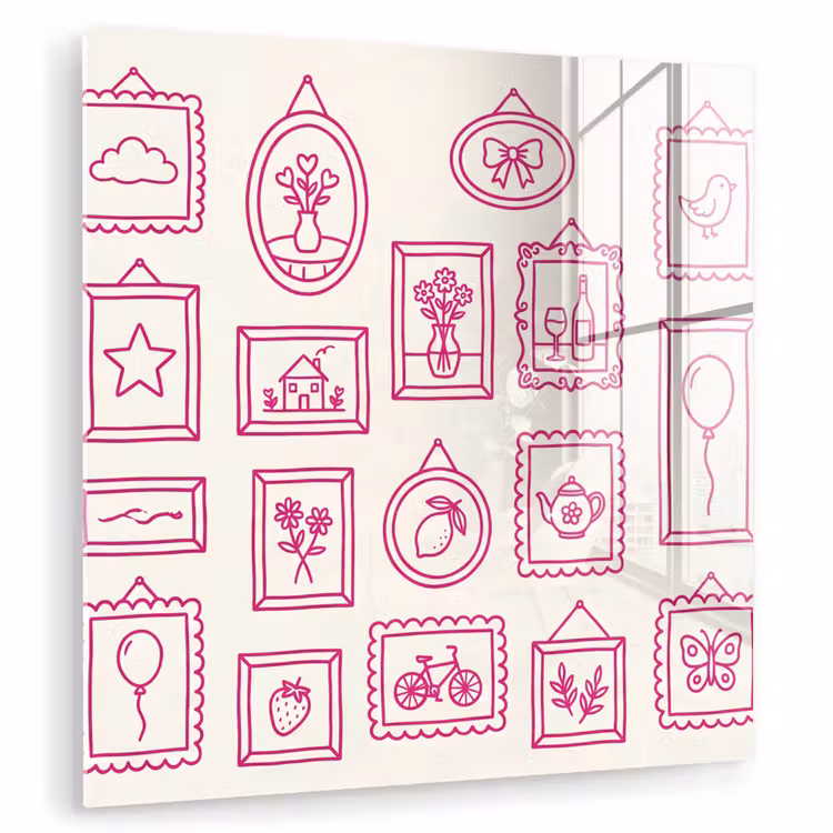 Illustratie - Collectie - Kunst - Minimalistisch - Roze plexiglas 5mm klein -zzzproduct_nieuw
