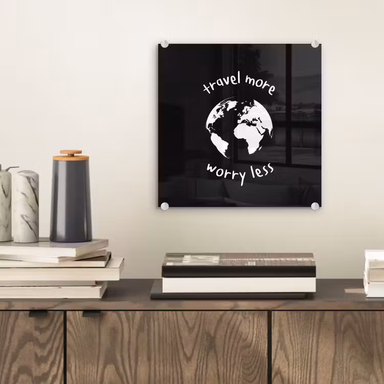 Illustratie - Zwart - Planeet - Quote plexiglas 5mm klein -sfeer1
