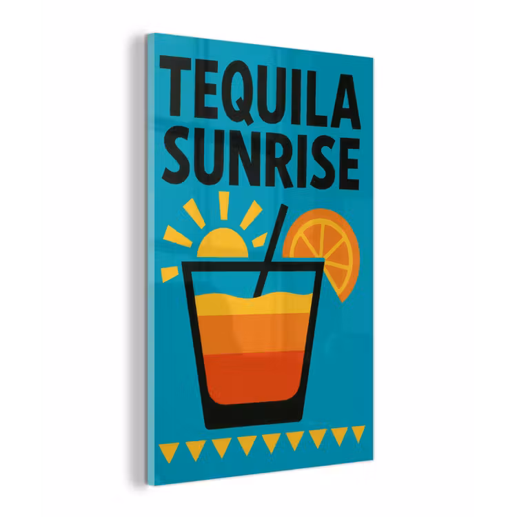 Illustratie - Tequila - Glas - Blauw plexiglas 5mm klein -z3d