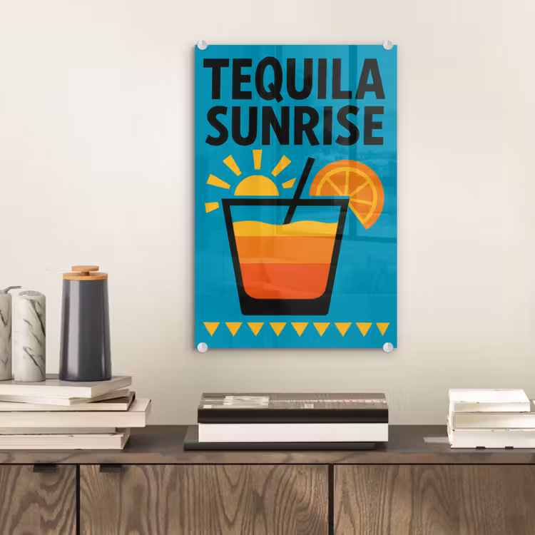 Illustratie - Tequila - Glas - Blauw plexiglas 5mm klein -sfeer1