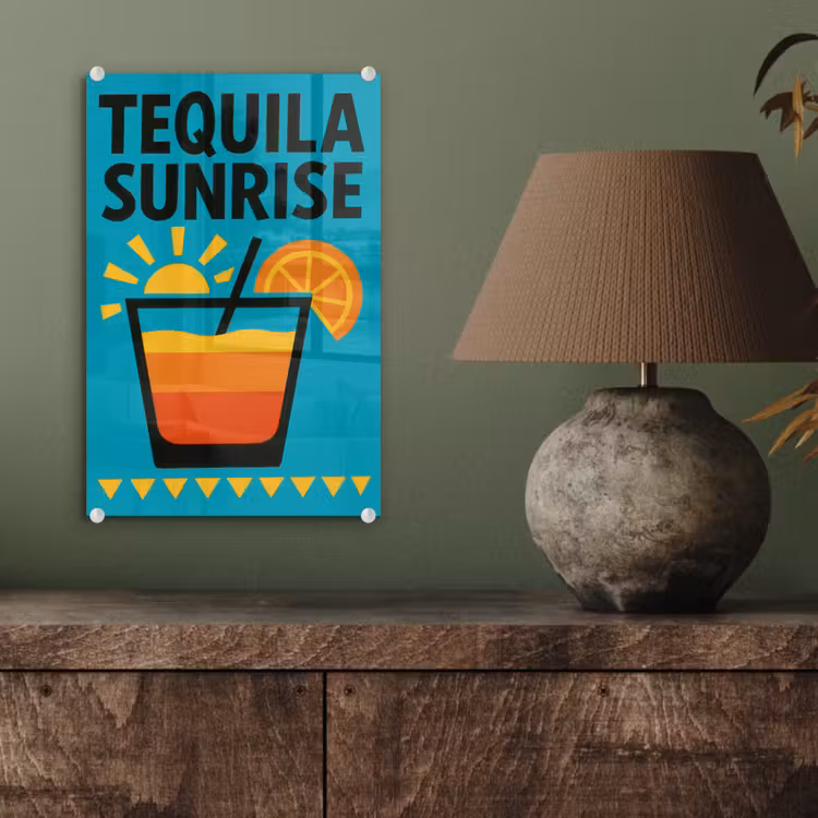 Illustratie - Tequila - Glas - Blauw plexiglas 5mm klein -sfeer3