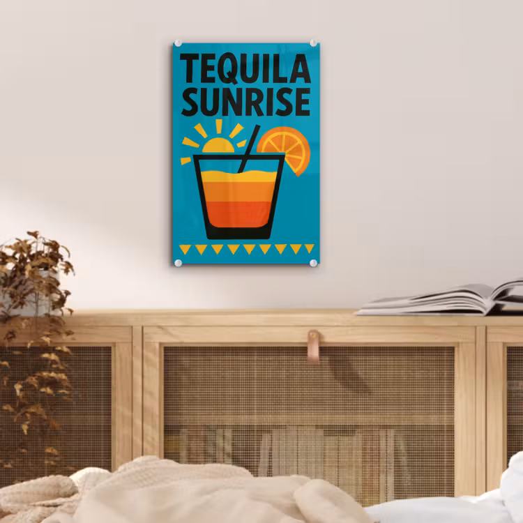 Illustratie - Tequila - Glas - Blauw plexiglas 5mm klein -sfeer4