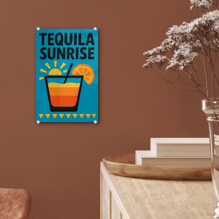 Illustratie - Tequila - Glas - Blauw plexiglas 5mm klein -sfeer5