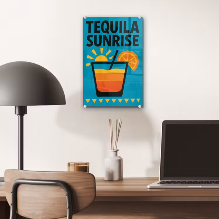 Illustratie - Tequila - Glas - Blauw plexiglas 5mm klein -sfeer6