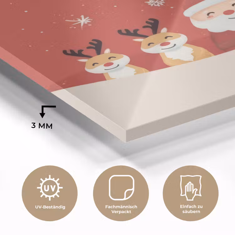 Illustratie - Kerstman - Rendieren - Rood plexiglas 5mm klein -wsfeer2_DE