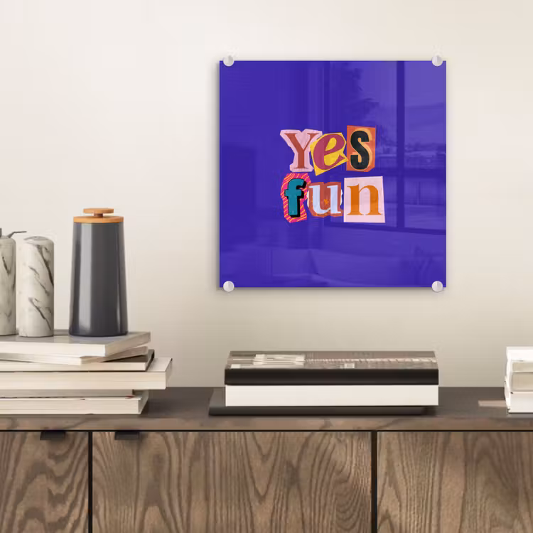 Yes fun - Kleurrijk - Collage-stijl plexiglas 5mm klein -sfeer1