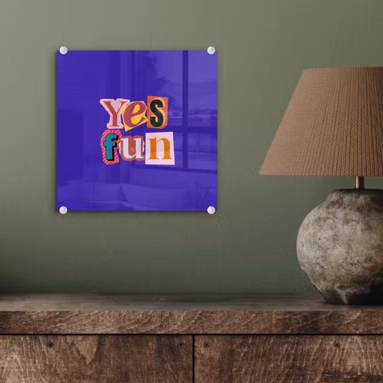 Yes fun - Kleurrijk - Collage-stijl plexiglas 5mm klein -sfeer3