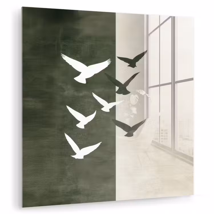 Japandi - Vogel - Groen plexiglas 5mm klein -zzzproduct_nieuw