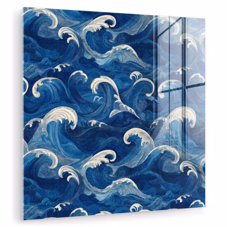 Japans - Oceaan - Golven - Blauw plexiglas 5mm klein 11 -zzzproduct_nieuw