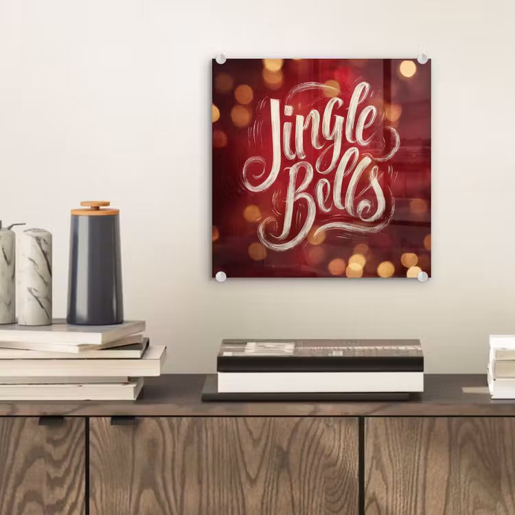 Jingle - Bells - Kerst - Rood plexiglas 5mm klein -sfeer1