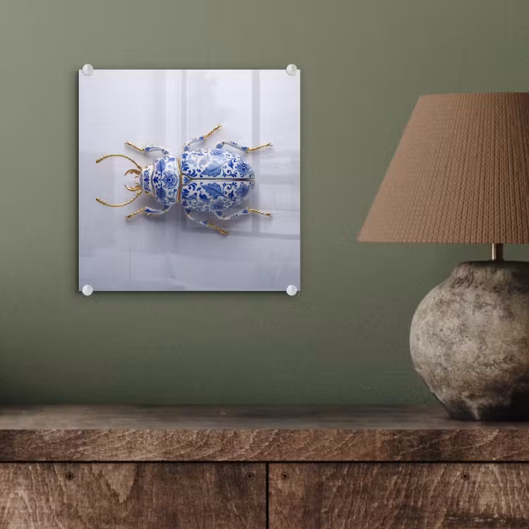 Kever - Delfts - Blauw - Goud plexiglas 5mm klein -sfeer3