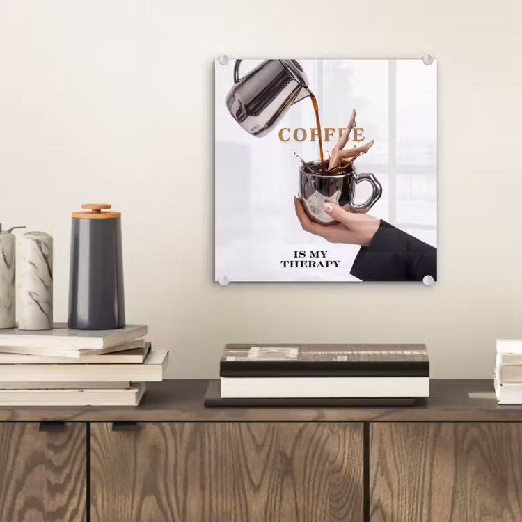 Koffie - Mok - Kan - Therapie plexiglas 5mm klein -sfeer1