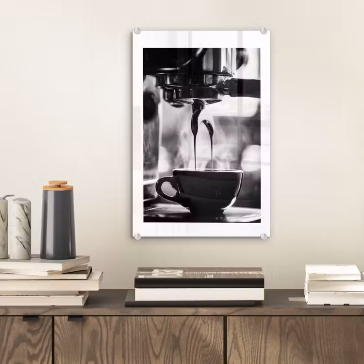 Coffee - Espresso - Koffiemachine - Kop plexiglas 5mm klein -sfeer1