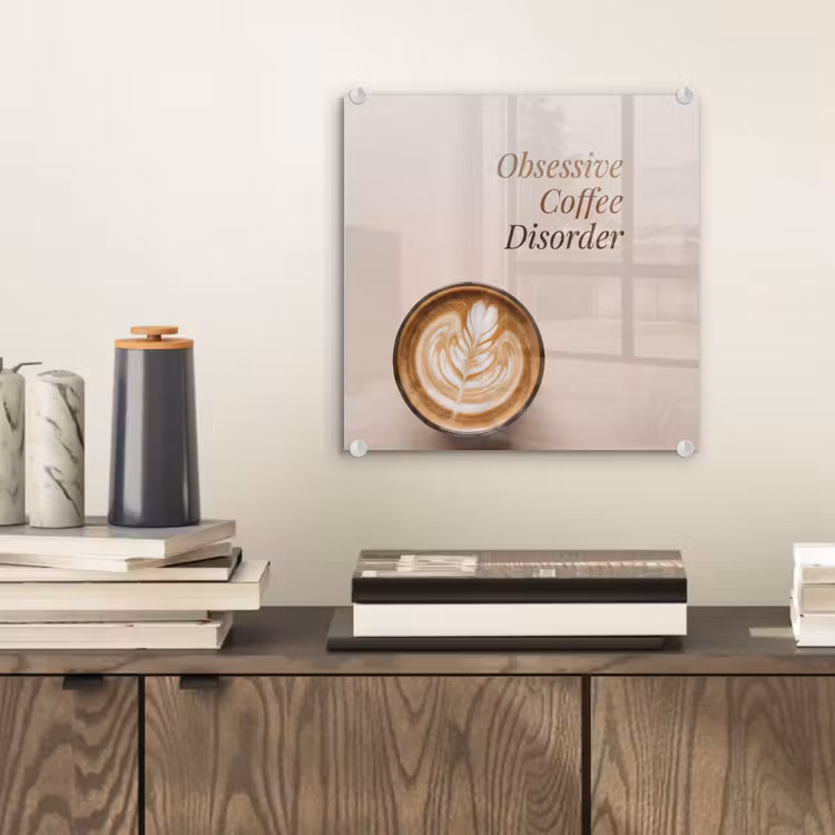 Koffie - Obessive Coffee Disorder - Beige plexiglas 5mm klein -sfeer1