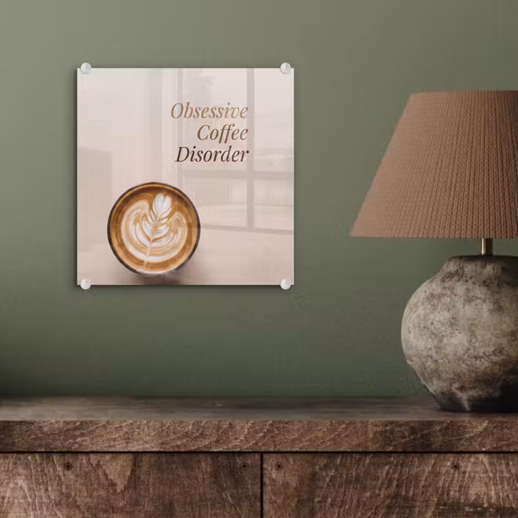 Koffie - Obessive Coffee Disorder - Beige plexiglas 5mm klein -sfeer3