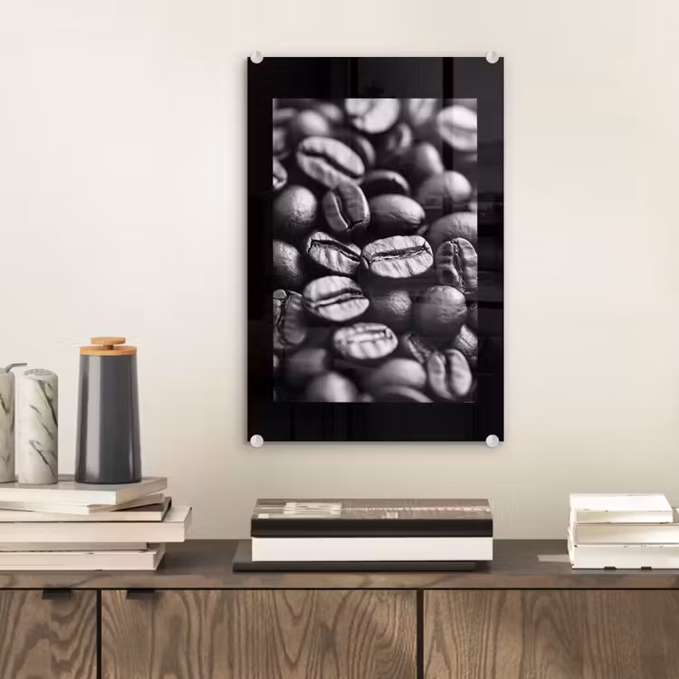 Koffiebonen - Zwart - Vintage plexiglas 5mm klein -sfeer1