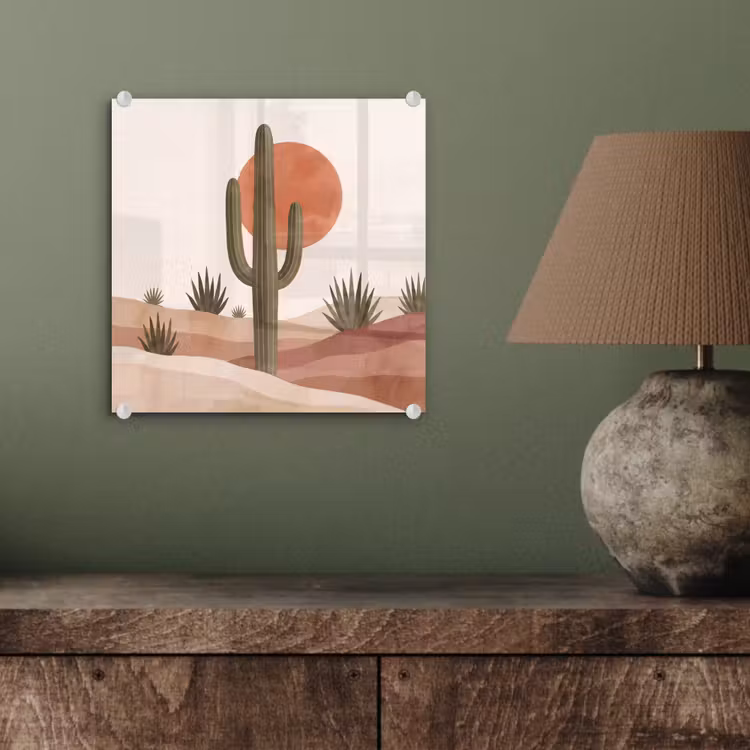 Cactus - Duinen - Modern - Landschap - Groen plexiglas 5mm klein -sfeer3