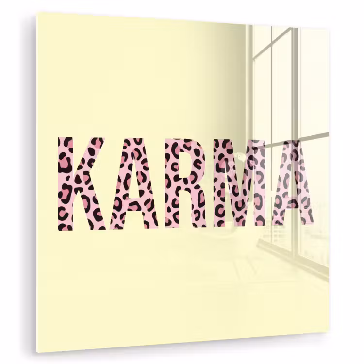 Karma - Luipaardprint - Geel plexiglas 5mm klein -zzzproduct_nieuw