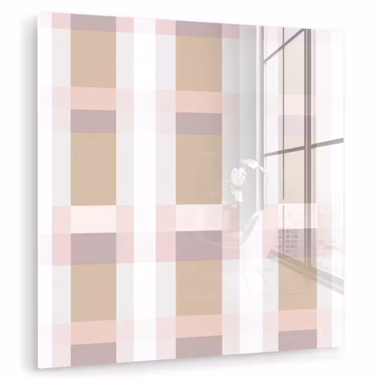Ruitpatroon - Aardetinten - Minimalistisch plexiglas 5mm klein 11 -zzzproduct_nieuw