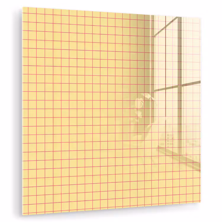 Ruitjes - Grid - Minimalistisch - Geel - Roze plexiglas 5mm klein 11 -zzzproduct_nieuw