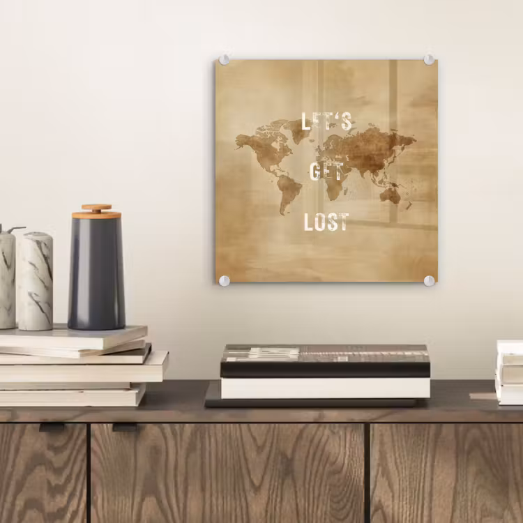 Kaart - Vintage - Quote plexiglas 5mm klein -sfeer1