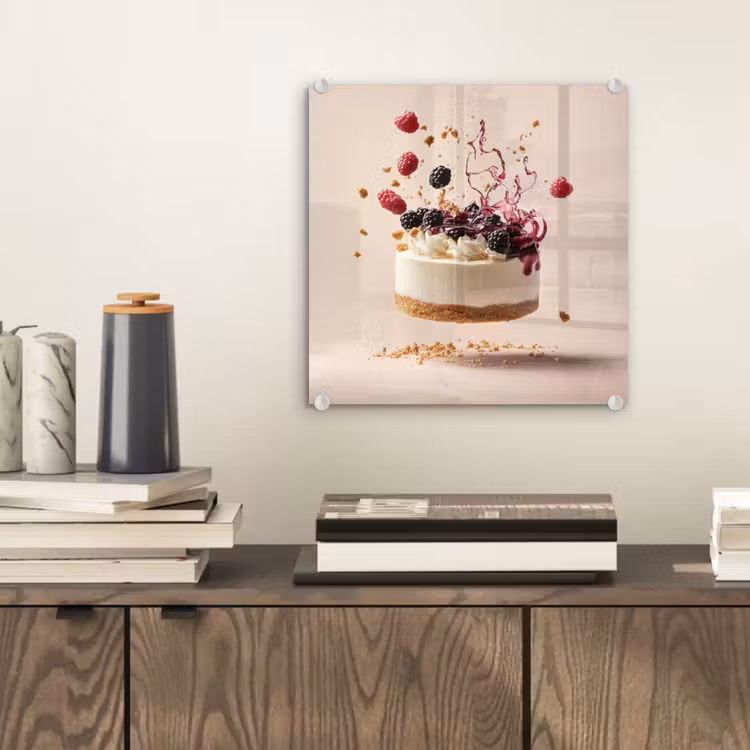 Cheesecake - Eten - Roze - Taart plexiglas 5mm klein -sfeer1