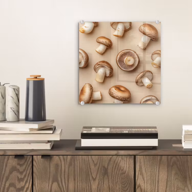 Kastanje Champignons - Beige plexiglas 5mm klein -sfeer1