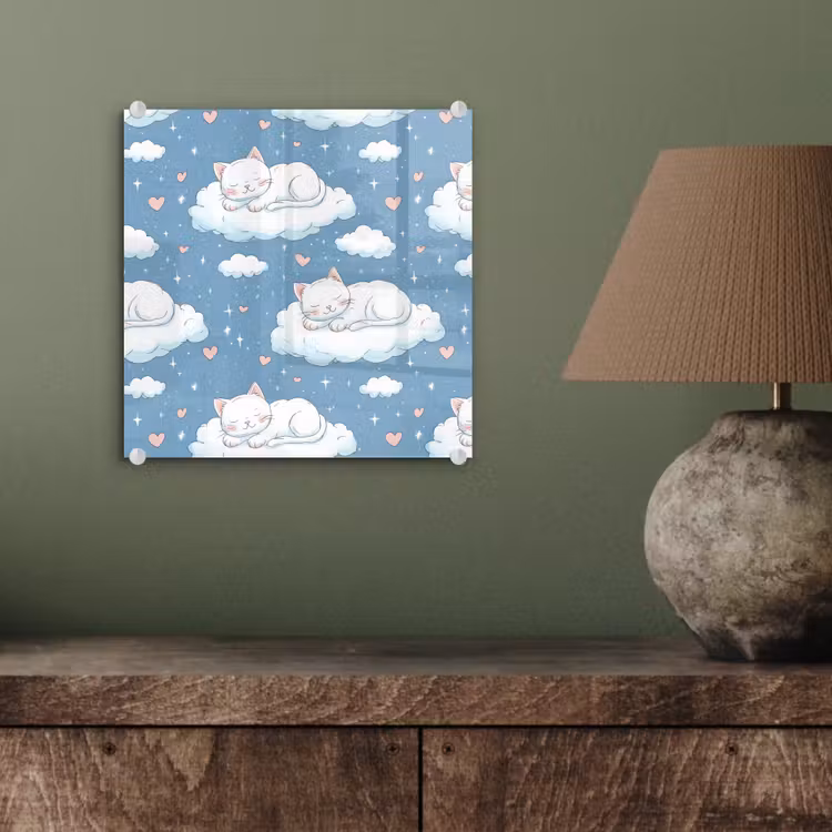 Kitten - Wolken - Blauw plexiglas 5mm klein 11 -sfeer3