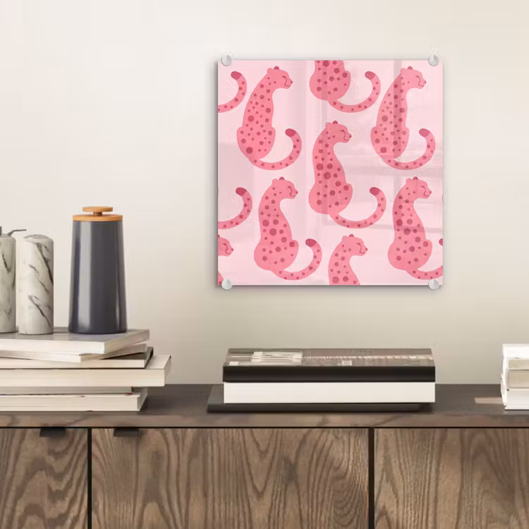 Kat - Gevlekt - Dieren - Patroon - Roze plexiglas 5mm klein -sfeer1