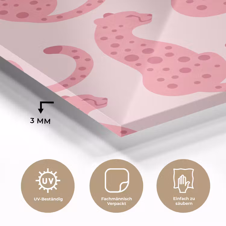 Kat - Gevlekt - Dieren - Patroon - Roze plexiglas 5mm klein -wsfeer2_DE