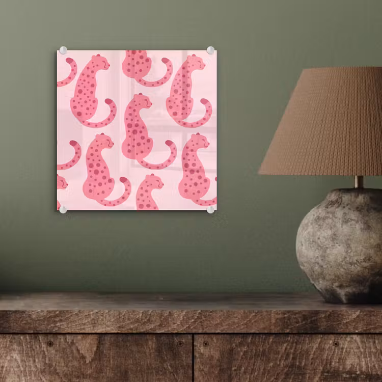 Kat - Gevlekt - Dieren - Patroon - Roze plexiglas 5mm klein -sfeer3