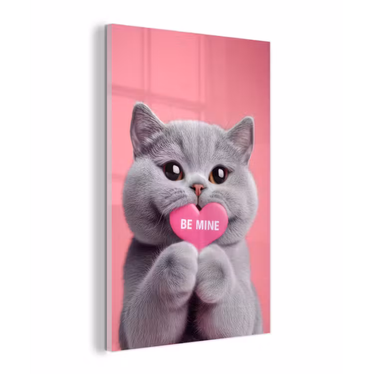 Kat - Valentijn - Roze - Liefde plexiglas 5mm klein -z3d