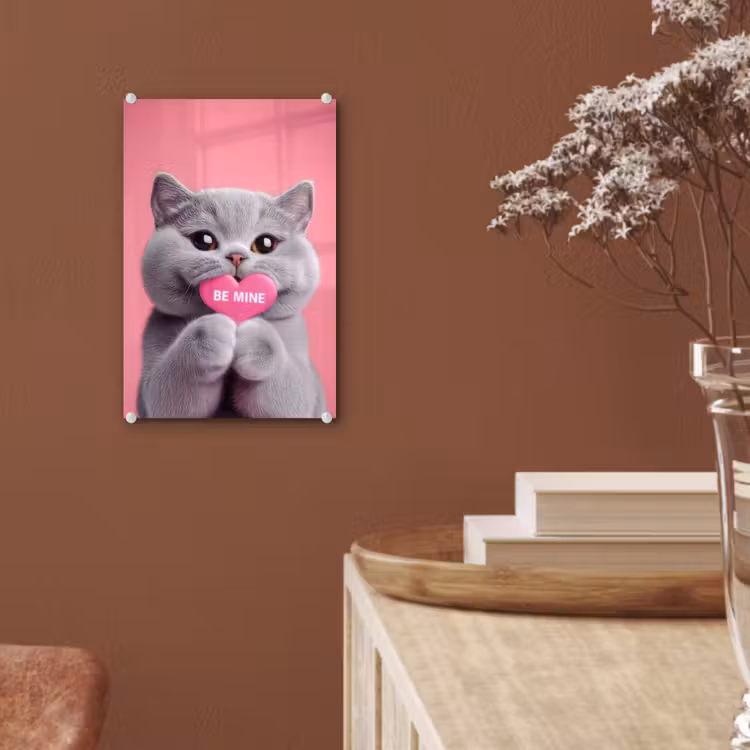 Kat - Valentijn - Roze - Liefde plexiglas 5mm klein -sfeer5