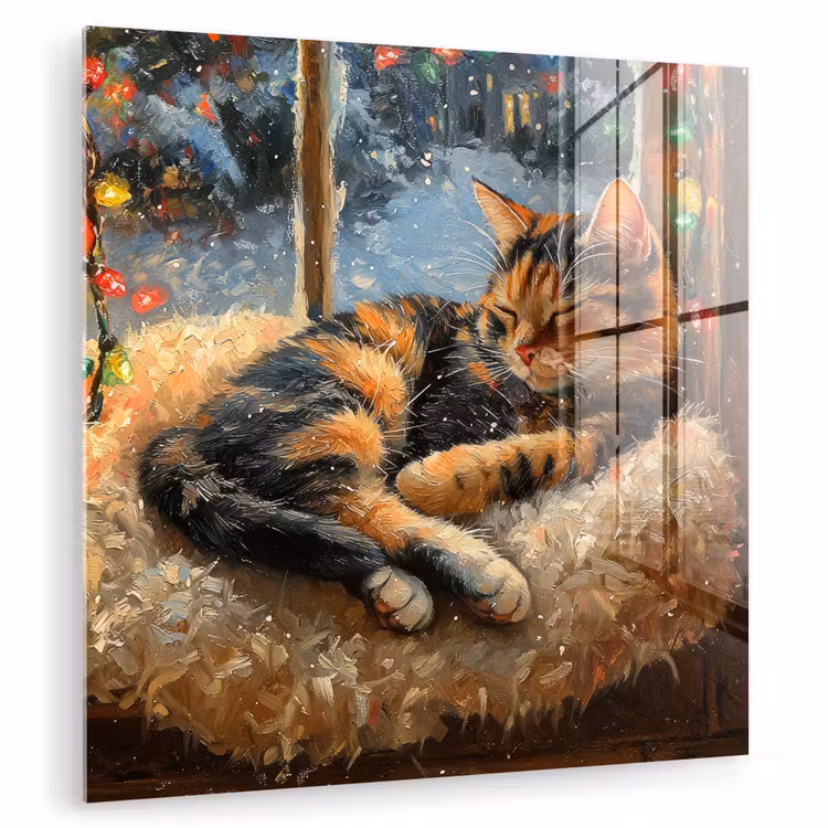 Kat - Kerst - Winter - Dier plexiglas 5mm klein -zzzproduct_nieuw