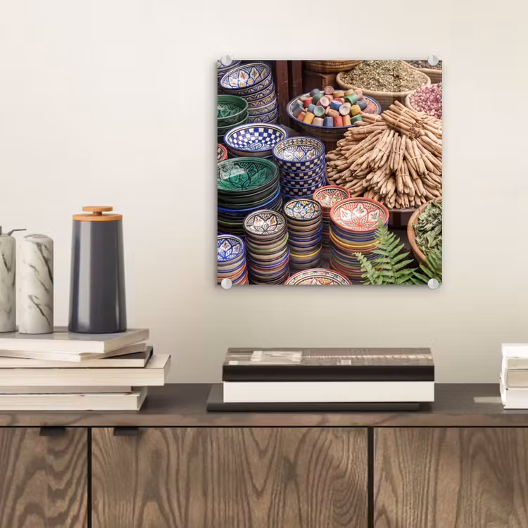 Glasbild - Keramik – Orientalisch – Farbenfroh - Aardewerk - Oosters - Kleurrijk plexiglas 5mm klein