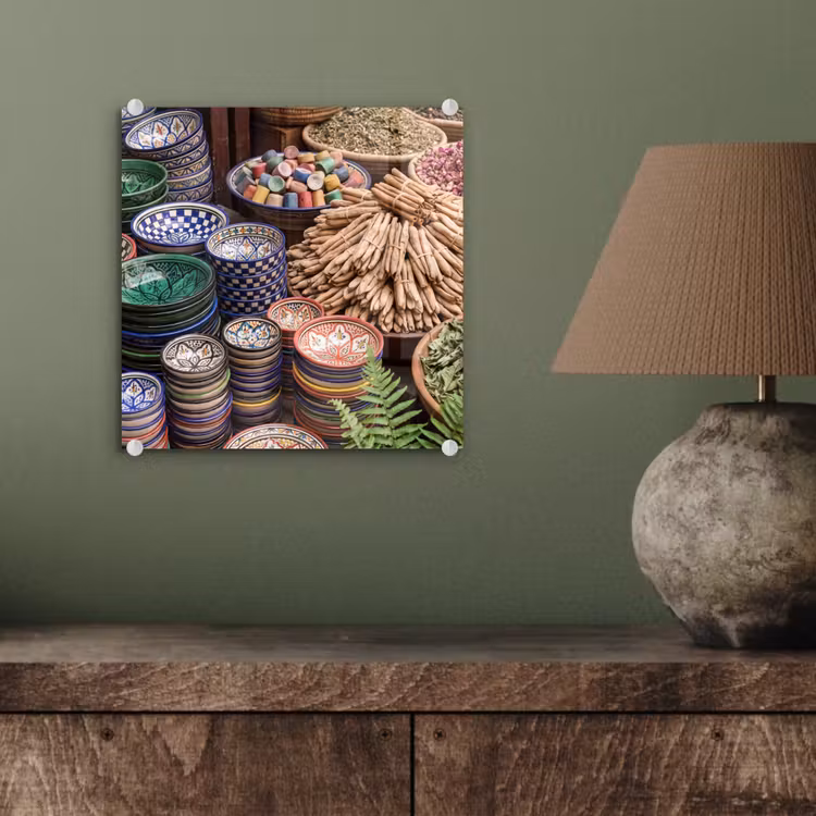 Glasbild - Keramik – Orientalisch – Farbenfroh - Aardewerk - Oosters - Kleurrijk plexiglas 5mm klein