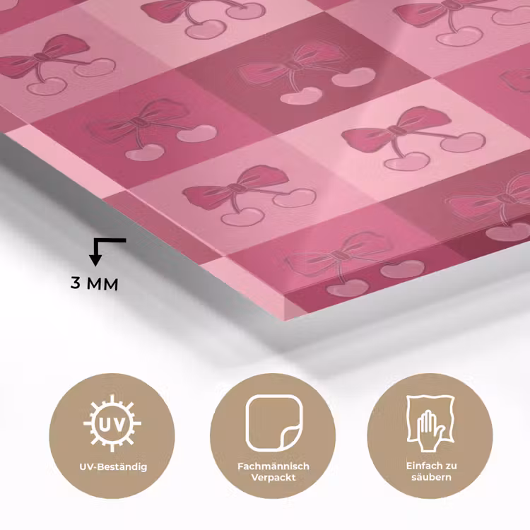 Kersen - Strikjes - Speels - Roze - Bordeaux plexiglas 5mm klein 11 -wsfeer2_DE