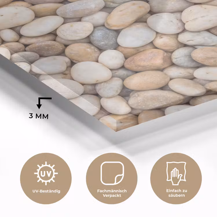 Kiezelstenen - Natuur - Textuur - Beige - Grijs plexiglas 5mm klein -wsfeer2_DE