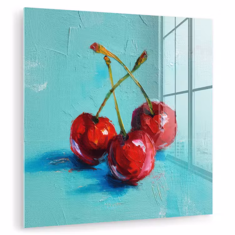 Kersen - Rood - Drie - Geverfd plexiglas 5mm klein -zzzproduct_nieuw