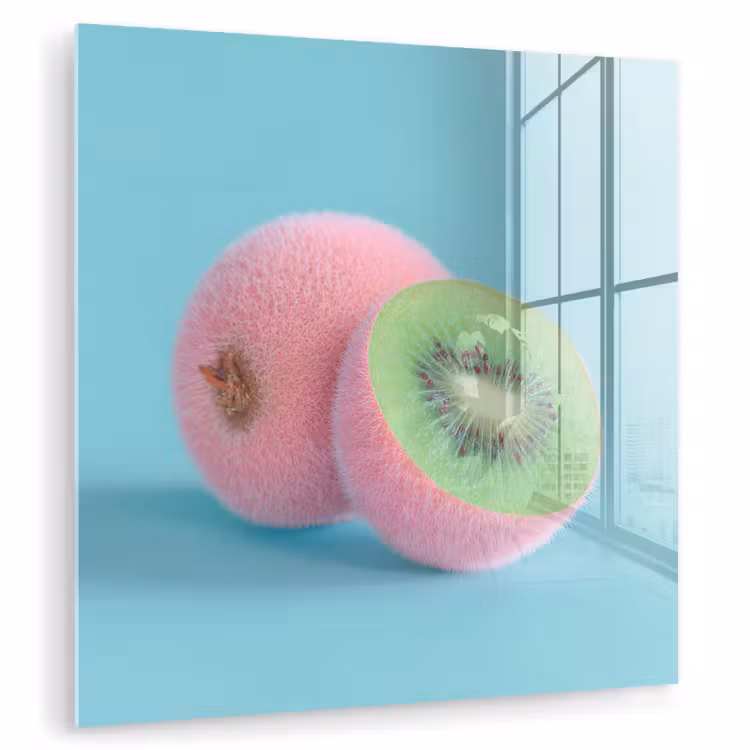 Kiwi - Blauw - Surrealistisch plexiglas 5mm klein -zzzproduct_nieuw