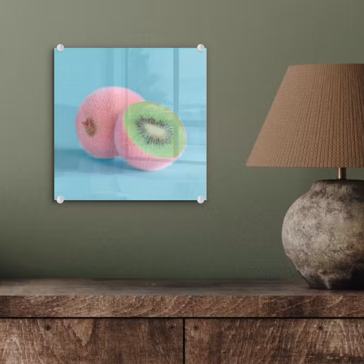 Kiwi - Blauw - Surrealistisch plexiglas 5mm klein -sfeer3